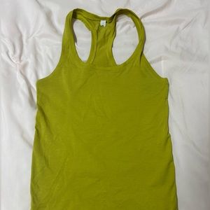 Lululemon swiftly tech razorback tank top. Size 4, could fit a 6, yellow-green.